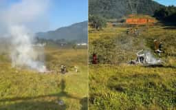 SC: Helicóptero cai e piloto morre carbonizado; aeronave operava com documentação vencida