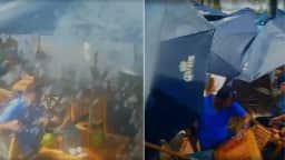Onda atinge quiosque no Leblon e assusta clientes no Rio