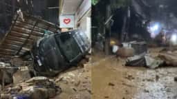 Deslizamento na Rocinha interdita via após forte chuva no RJ