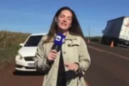 Equipe da Record escapa de atropelamento em rodovia do PR