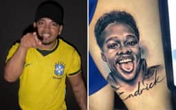 Endrick tem rosto tatuado por fã em Goiás