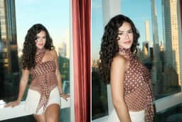 Maisa viraliza com look de bolinhas em Nova York