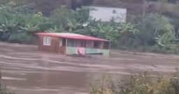 Casa é arrastada pela correnteza após fortes chuvas no Rio Grande do Sul