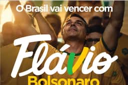 Flávio Bolsonaro usa carta do pai como marca em campanha
