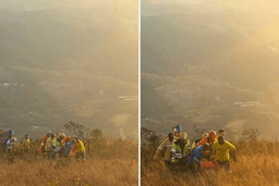 Brumadinho: mulher cai ao saltar de parapente e é socorrida pelos Bombeiros