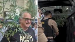 Candidato leva pé de maconha à Praça Sete e PM apreende planta em BH