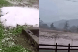 Ubá é atingida por chuva forte e granizo