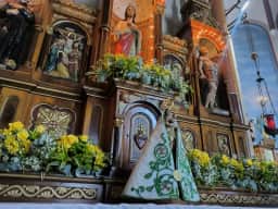 Imagem de Nossa Senhora de Nazaré chega a Belo Horizonte — Foto: Henrique Campos/TV Globo