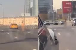Motorista foge nu após engavetamento com três carros em Moscou
