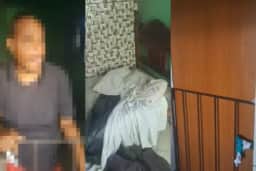 Imagens mostram homem preso no quarto • Imagens cedidas à Itatiaia