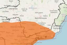 Alerta laranja de tempestade atinge 223 cidades de MG no dia da eleição