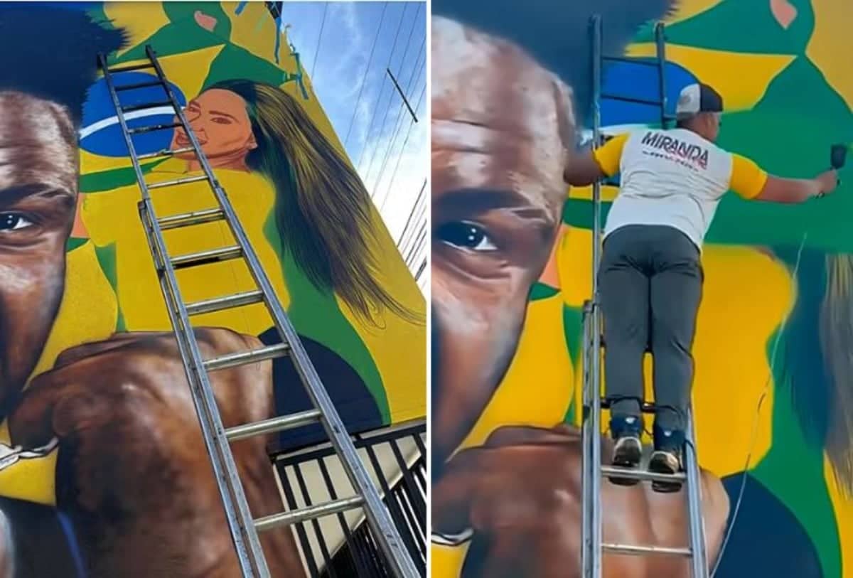 Após término com Vini Jr., Virginia é retirada de mural da Copa no sul de MG