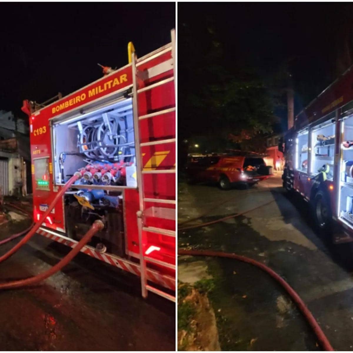 Corpo de Bombeiros combate incêndio no Norte de BH