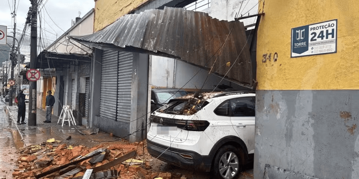 Temporal com granizo e ventos de 73 km/h atingem Juiz de Fora