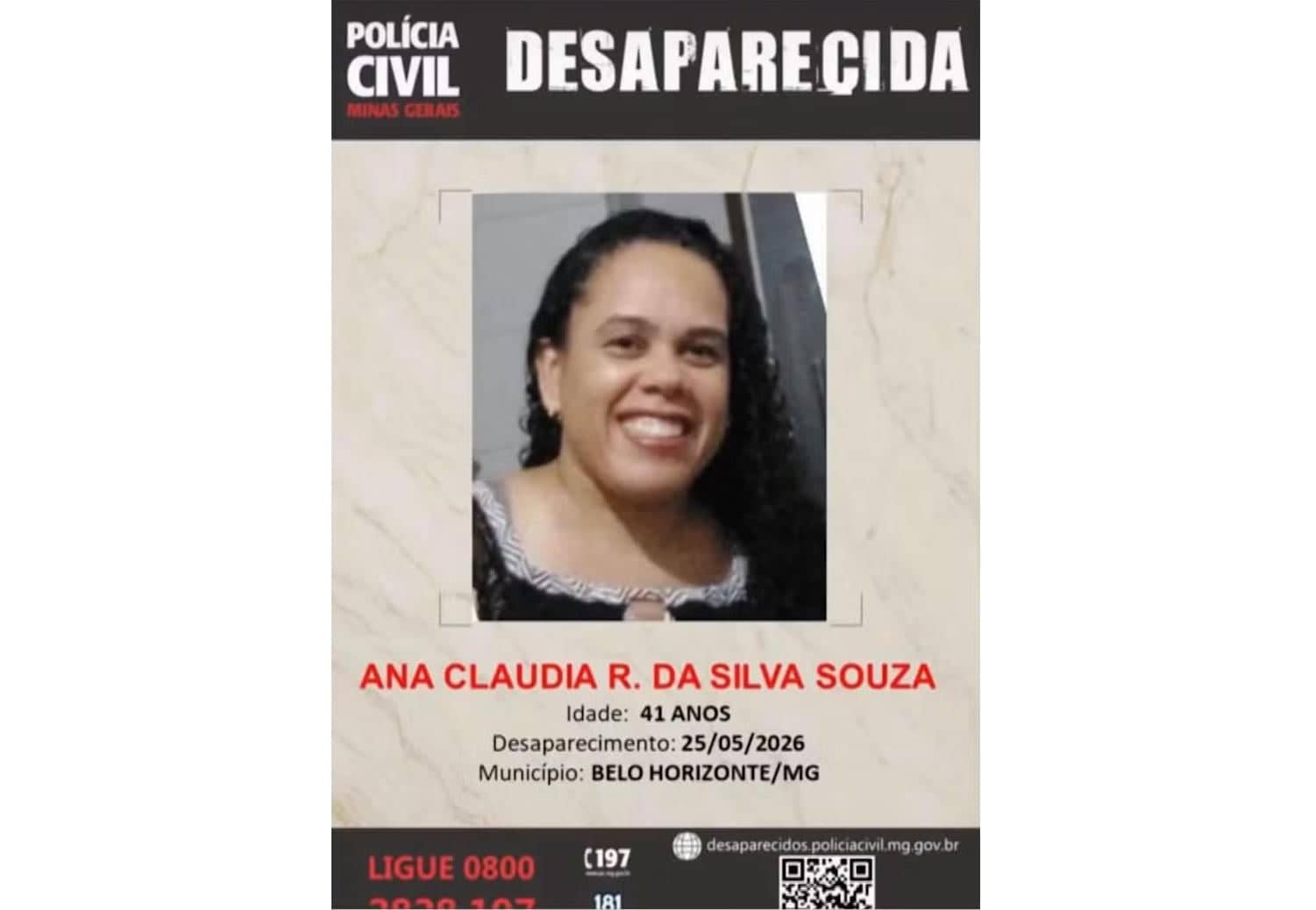 Mulher desaparece após ser seguida pelo ex em BH