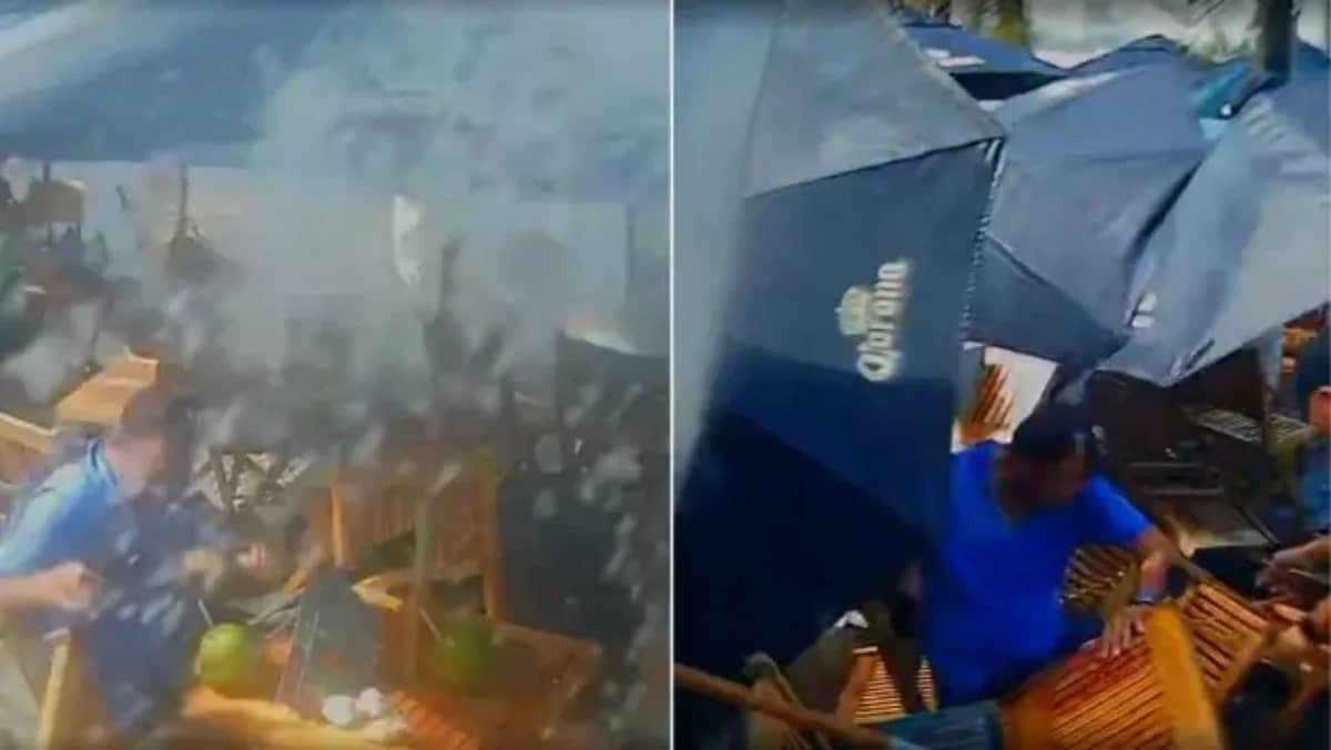 Onda atinge quiosque no Leblon e assusta clientes no Rio