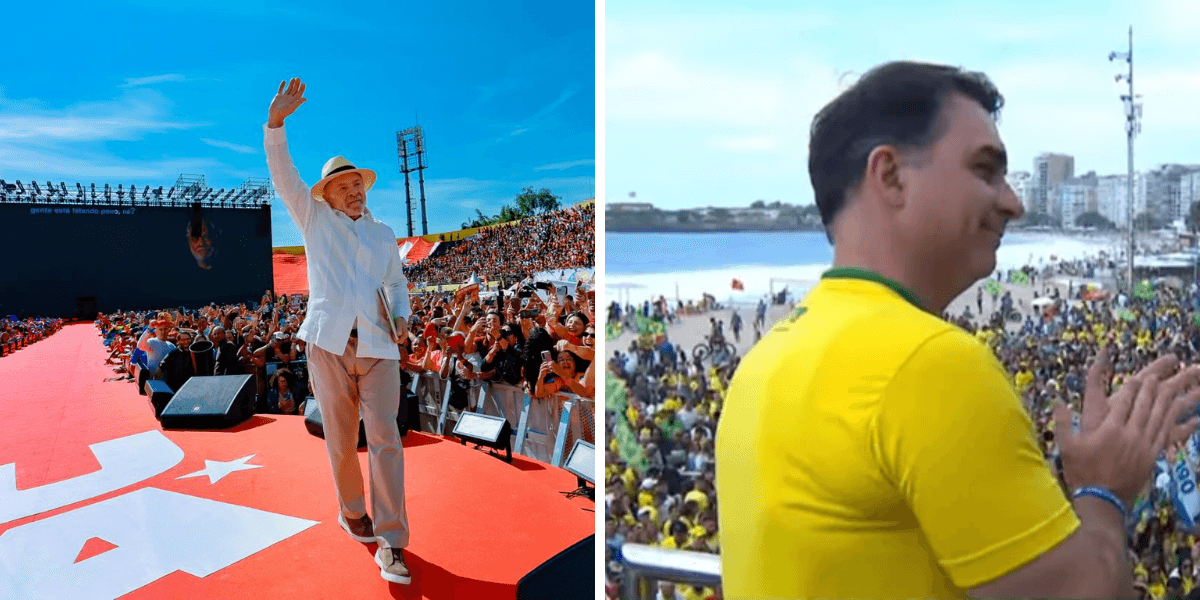 Lula relembra o passado e Flávio reforça vínculo com o pai no começo da campanha