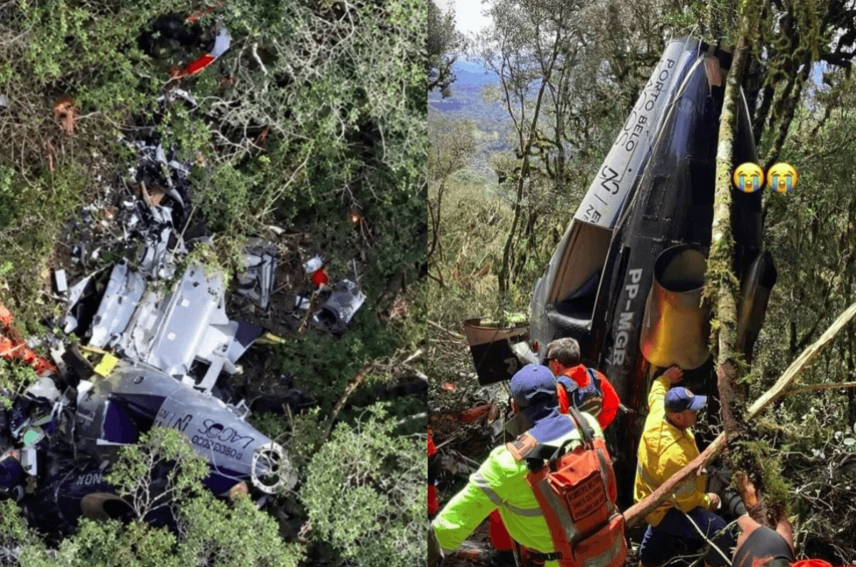 Corpos de Rick e mais 4 vítimas de queda de helicóptero são resgatados 