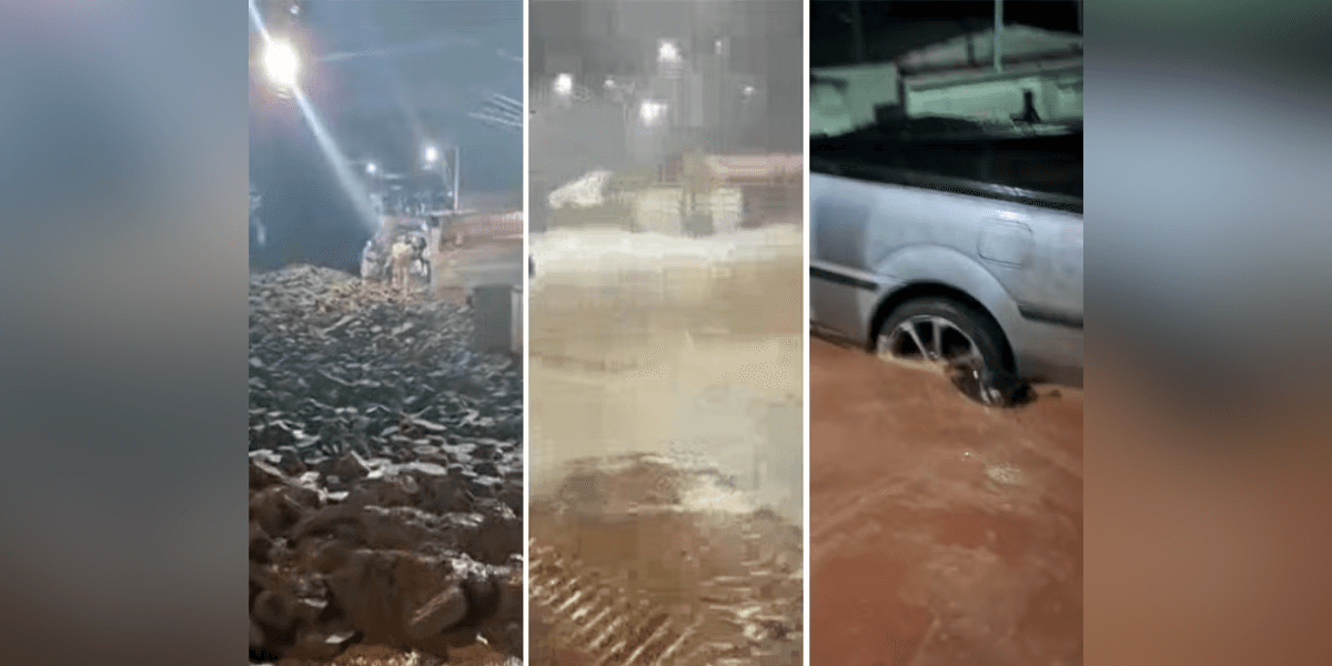 Chuva forte causa inundações e enxurradas em cidades de Minas
