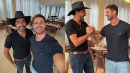 Ex-BBBs Jonas e Cowboy se reencontram no Rio