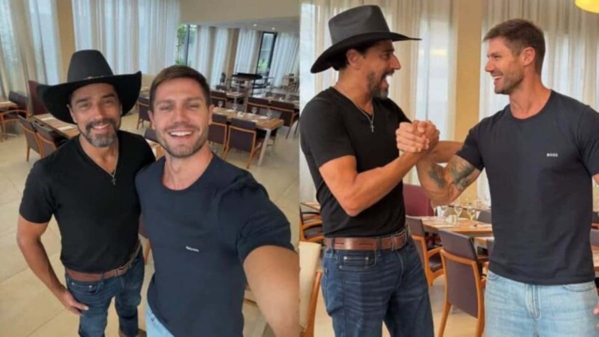 Ex-BBBs Jonas e Cowboy se reencontram no Rio