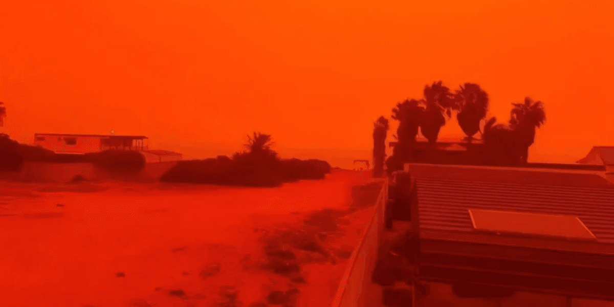 Céu da Austrália fica vermelho após ciclone 