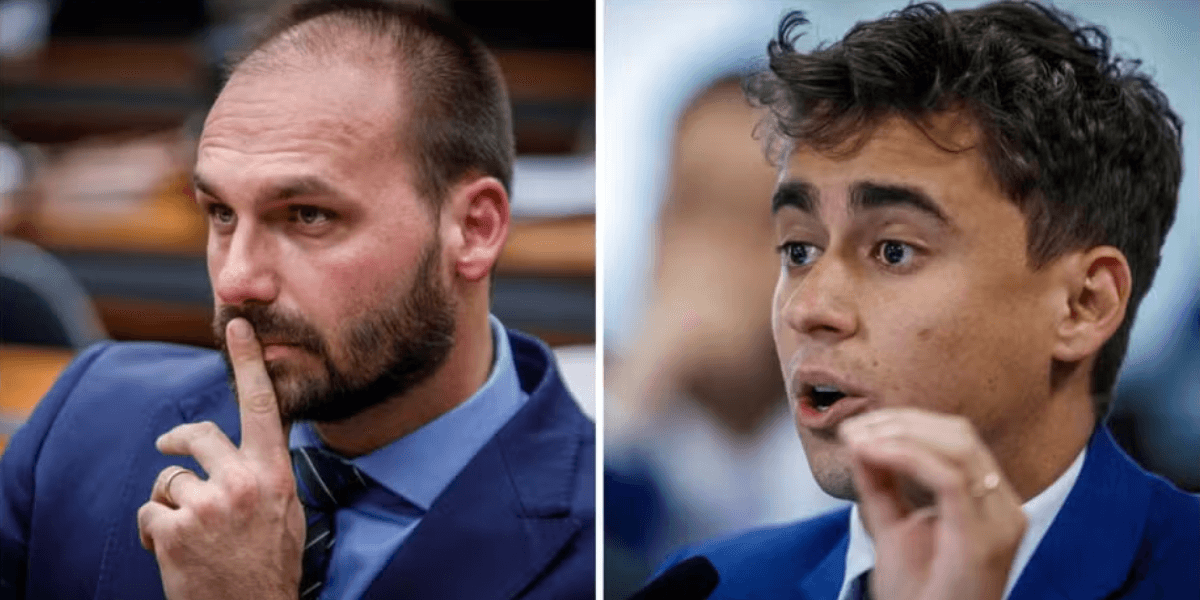 Eduardo Bolsonaro (à esquerda) e Nikolas Ferreira (à direita) - Foto: Brenno Carvalho