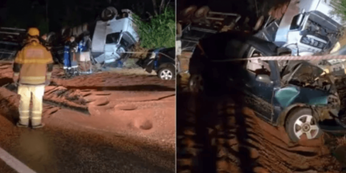 Acidente entre carro e bitrem deixa três mortos na BR-262, no interior de MG • Foto: Reprodução | Atualizabomdespacho