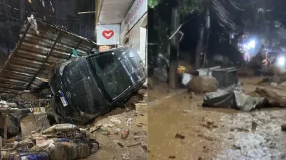 Deslizamento de terra interdita a principal via da Rocinha após chuva - Foto: Reprodução - Redes sociais