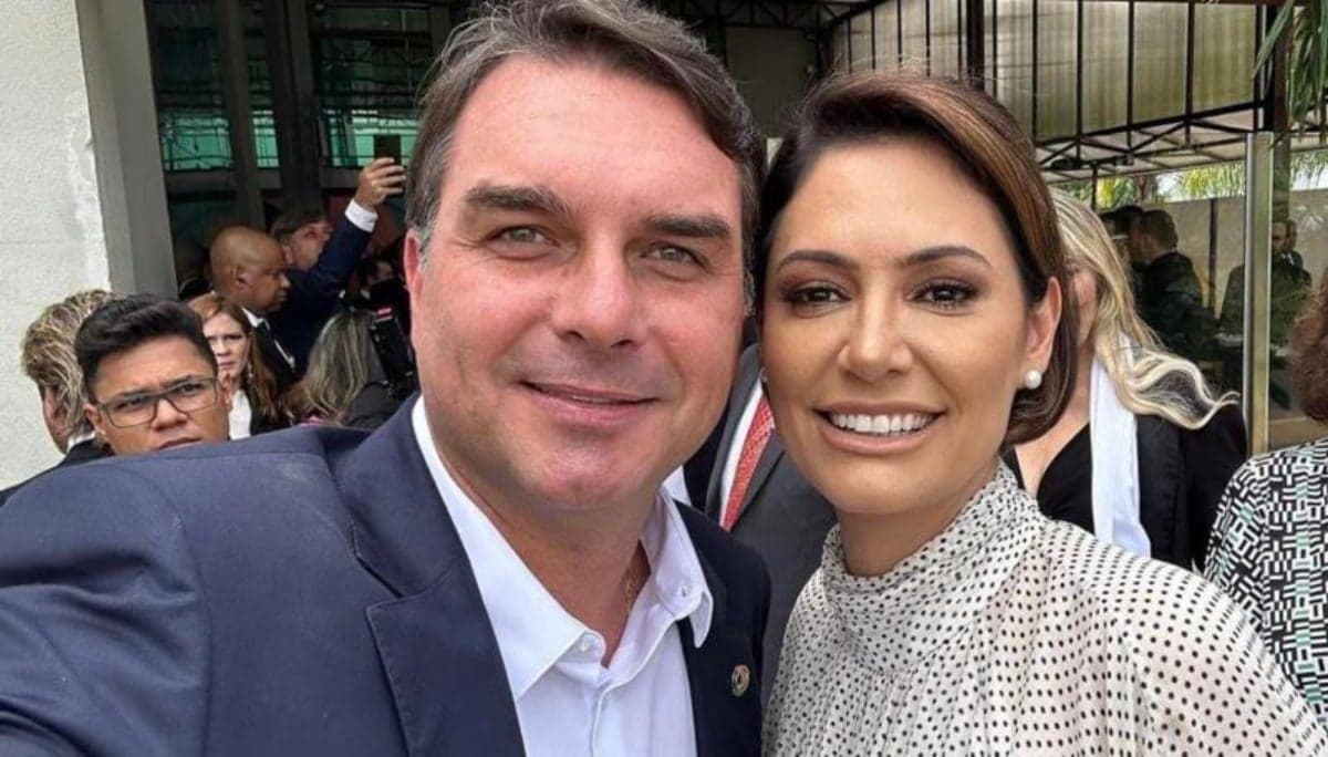 Michelle e Flávio Bolsonaro - Foto: Reprodução