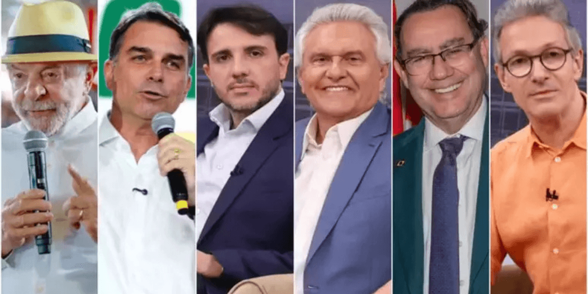 Lula, Flávio, Renan, Caiado, Cury e Zema. — Foto: Reprodução