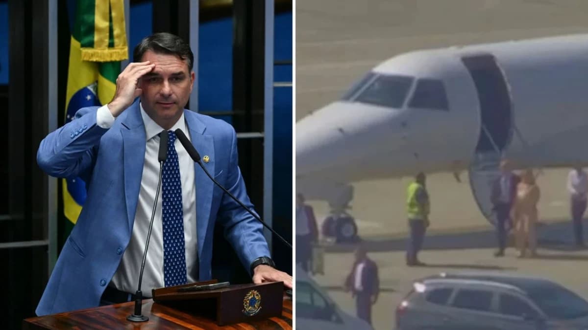 Flávio Bolsonaro (PL) teria usado o mesmo jatinho utilizado por Alexandre de Moraes e sua esposa, Viviane Barci - Foto: Ton Molina/Agência Senado Reprodução/Redes Sociais