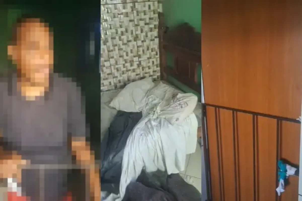 Imagens mostram homem preso no quarto • Imagens cedidas à Itatiaia
