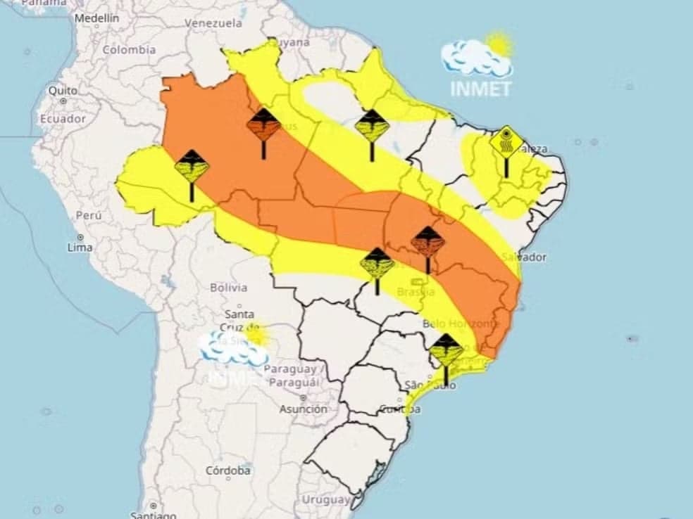 Inmet emite alerta laranja para tempestades em 114 cidades de Minas Gerais