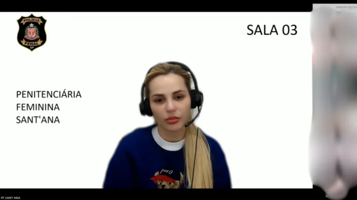 Deolane Bezerra em audiência de custódia - Imagem/Reprodução