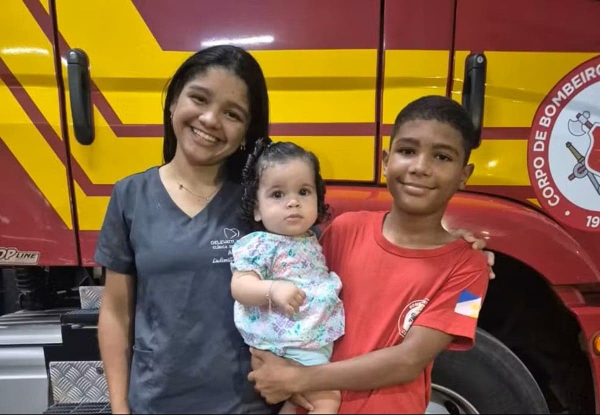 Adolescente salvou a sobrinha usando manobras de desengasgo — Foto: Divulgação/ 7ª CIBM de Guaraí