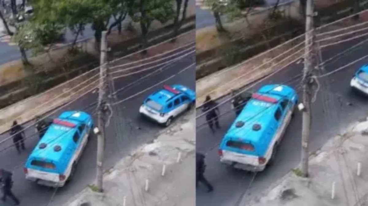 Tiroteio foi registrado durante um confronto entre policiais militares e homens armados na região da Comunidade do Trem, em Vicente de Carvalho, na Zona Norte do Rio. • Reprodução - Redes Sociais