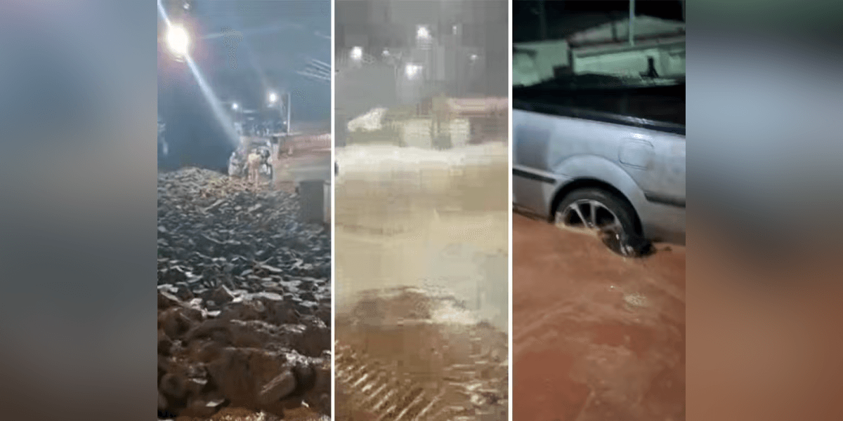 Chuva forte atinge região Central de MG e moradores de Rio Piracicaba e Barão de Cocais enfrentaram inundações e lama - Foto: Redes sociais