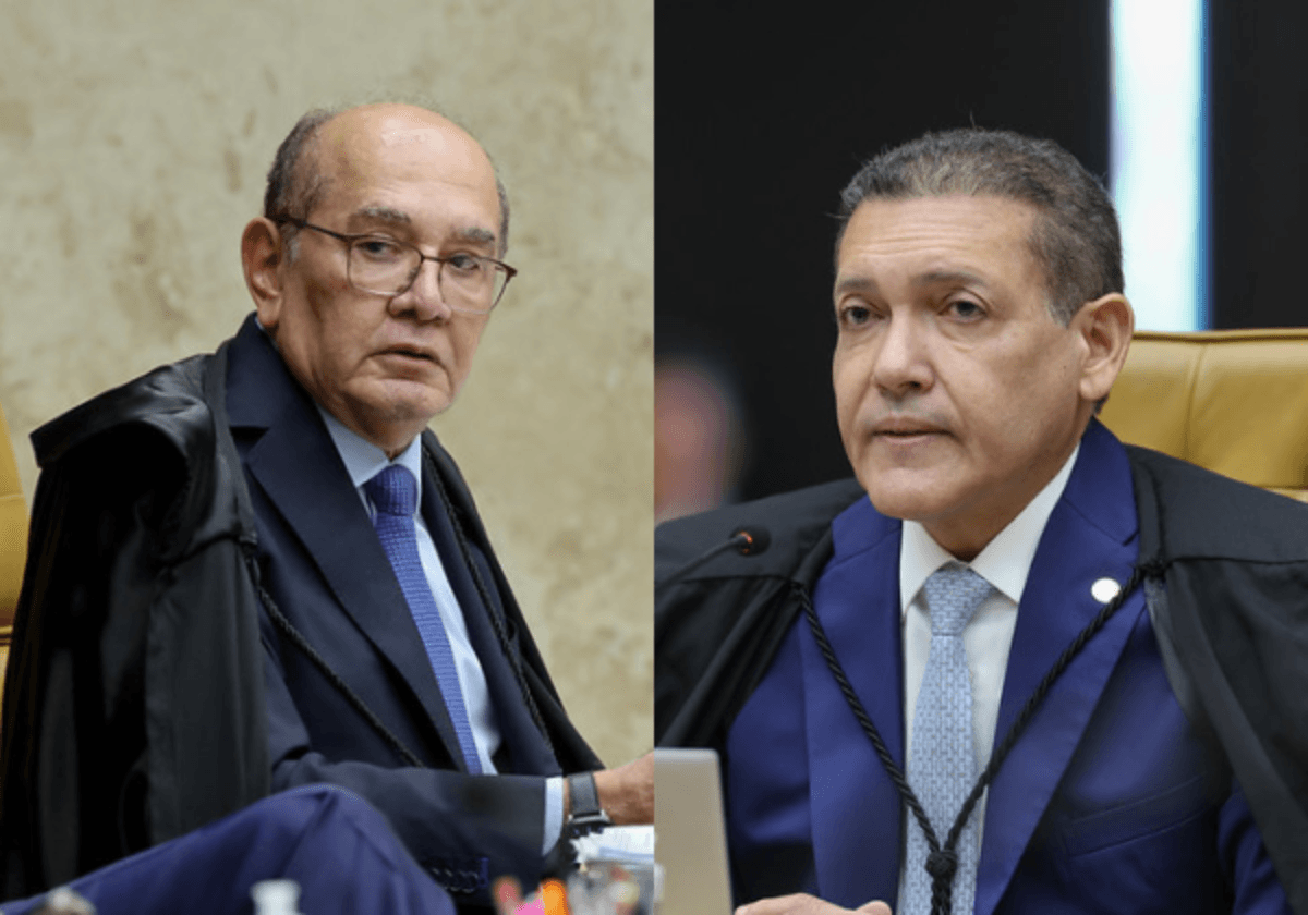 Ministros do Supremo Tribunal Federal (STF) Gilmar Mendes (à esquerda) e Kassio Nunes Marques (à direita)