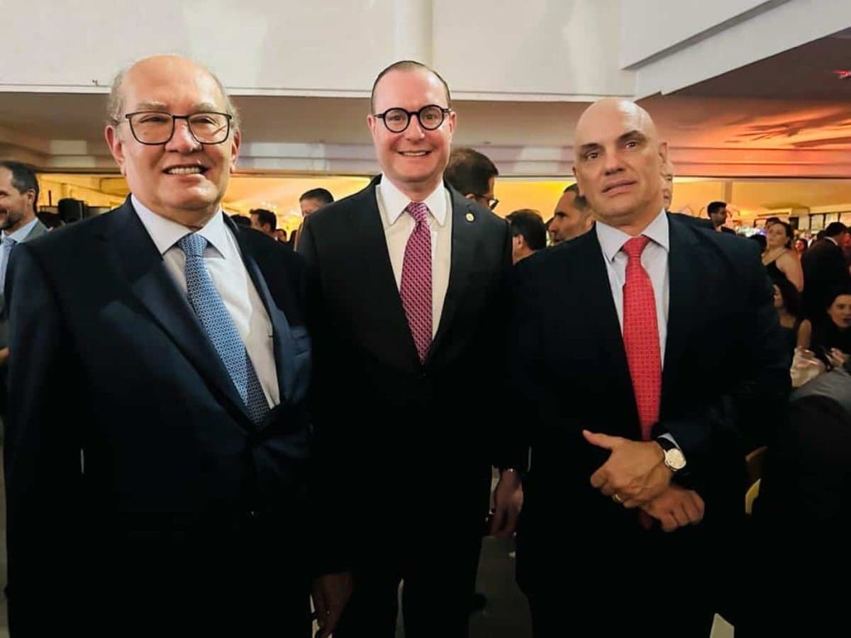 Ministros do Supremo Tribunal Federal (STF) Gilmar Mendes, Cristiano Zanin e Alexandre de Moraes