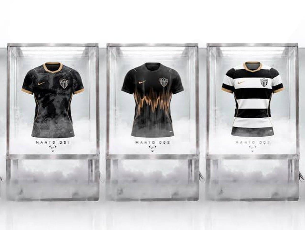 Três camisas finalistas do concurso Manto da Massa 2026/27 - Foto: Reprodução / Nike