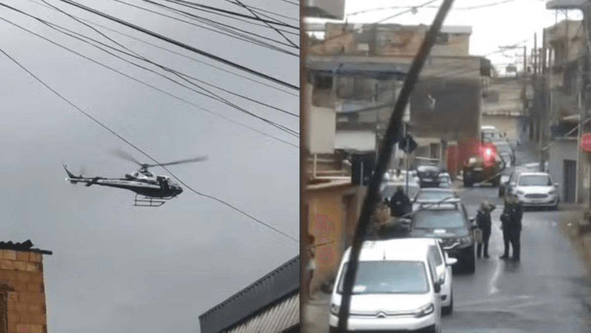 Operação com helicóptero prende seis suspeitos de ligação com o Comando Vermelho em BH — Foto: Reprodução/TV Globo